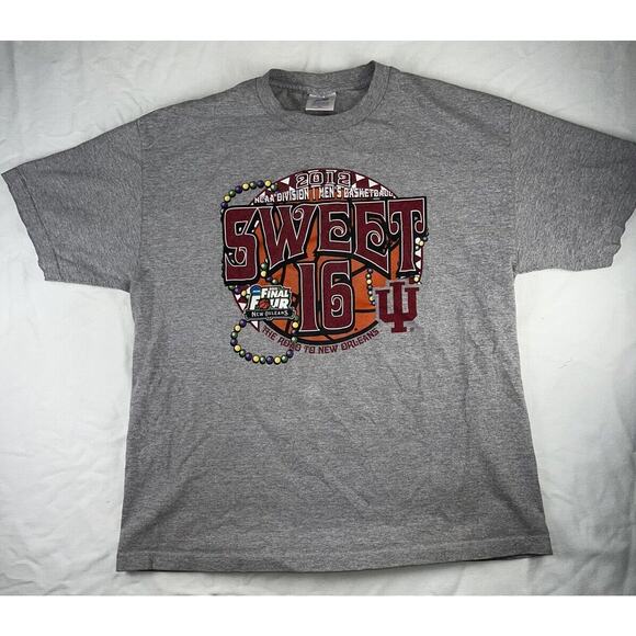 Indiana Hoosiers 2012 Sweet 16 NCAA BASKETBALL NEW ORLEANS T-Shirt Gray Size XL - Picture 1 of 4